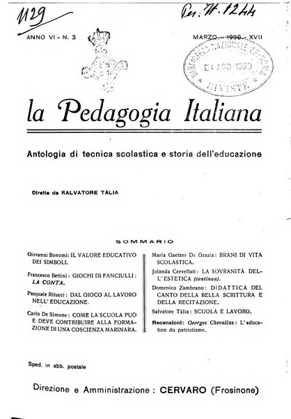 La pedagogia italiana antologia di tecnica scolastica e storia dell'educazione