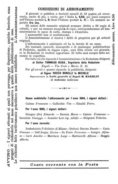 La pediatria periodico mensile indirizzato al progresso degli studi sulle malattie dei bambini