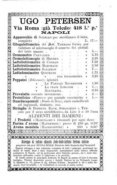 La pediatria periodico mensile indirizzato al progresso degli studi sulle malattie dei bambini