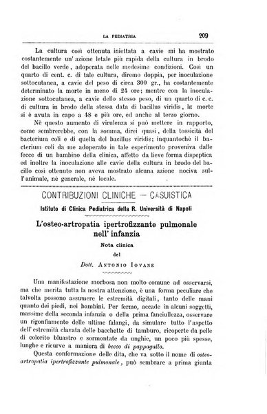 La pediatria periodico mensile indirizzato al progresso degli studi sulle malattie dei bambini