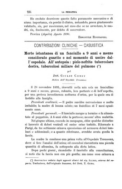 La pediatria periodico mensile indirizzato al progresso degli studi sulle malattie dei bambini