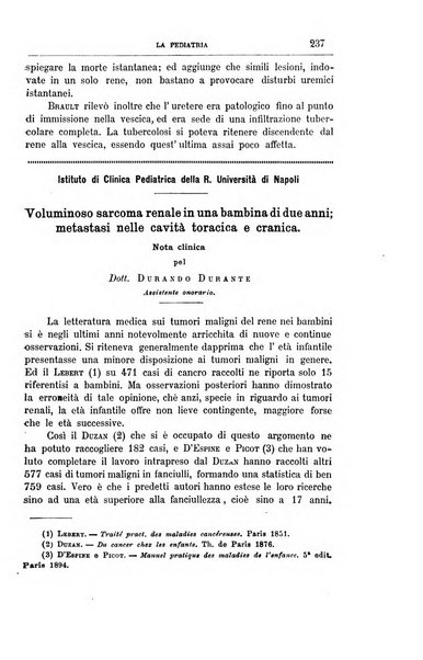 La pediatria periodico mensile indirizzato al progresso degli studi sulle malattie dei bambini