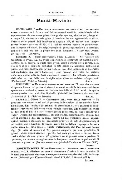 La pediatria periodico mensile indirizzato al progresso degli studi sulle malattie dei bambini