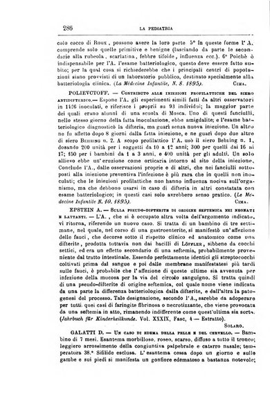 La pediatria periodico mensile indirizzato al progresso degli studi sulle malattie dei bambini