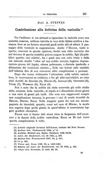 La pediatria periodico mensile indirizzato al progresso degli studi sulle malattie dei bambini