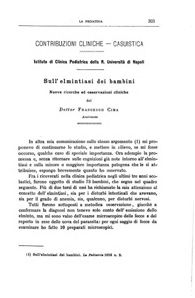 La pediatria periodico mensile indirizzato al progresso degli studi sulle malattie dei bambini