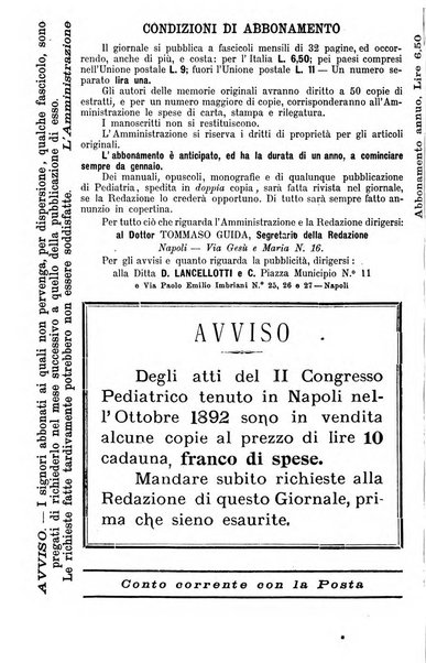 La pediatria periodico mensile indirizzato al progresso degli studi sulle malattie dei bambini