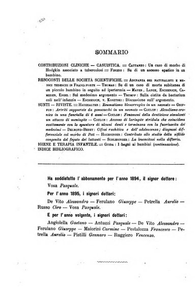 La pediatria periodico mensile indirizzato al progresso degli studi sulle malattie dei bambini