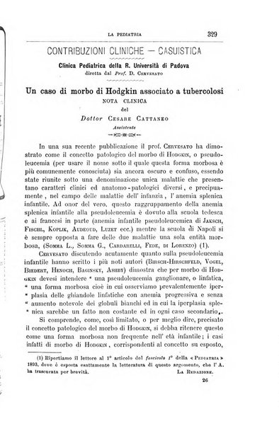 La pediatria periodico mensile indirizzato al progresso degli studi sulle malattie dei bambini