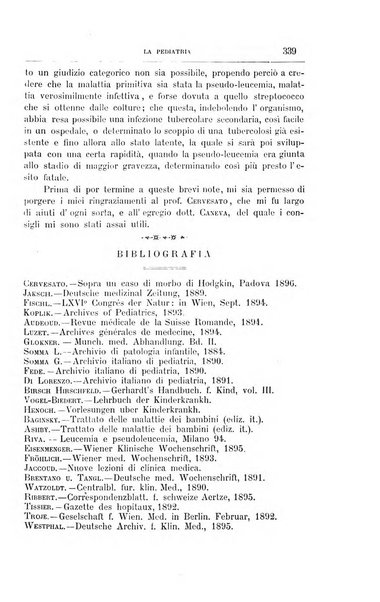 La pediatria periodico mensile indirizzato al progresso degli studi sulle malattie dei bambini