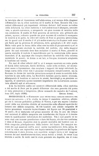 La pediatria periodico mensile indirizzato al progresso degli studi sulle malattie dei bambini