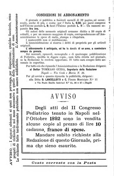 La pediatria periodico mensile indirizzato al progresso degli studi sulle malattie dei bambini