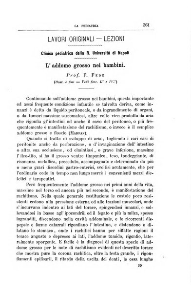 La pediatria periodico mensile indirizzato al progresso degli studi sulle malattie dei bambini