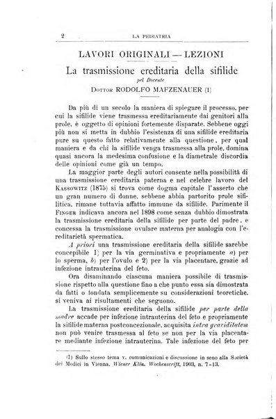 La pediatria periodico mensile indirizzato al progresso degli studi sulle malattie dei bambini