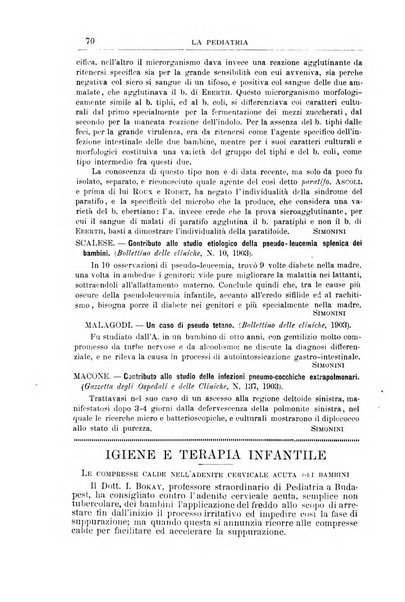 La pediatria periodico mensile indirizzato al progresso degli studi sulle malattie dei bambini