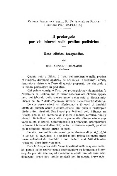 La pediatria periodico mensile indirizzato al progresso degli studi sulle malattie dei bambini