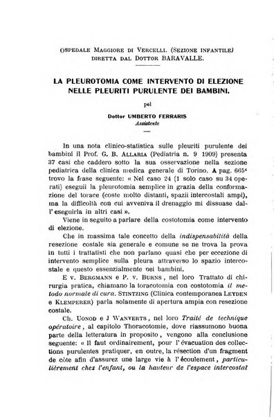 La pediatria periodico mensile indirizzato al progresso degli studi sulle malattie dei bambini