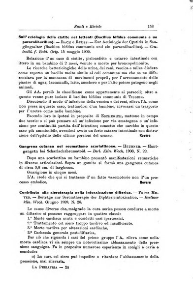 La pediatria periodico mensile indirizzato al progresso degli studi sulle malattie dei bambini