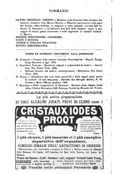 La pediatria periodico mensile indirizzato al progresso degli studi sulle malattie dei bambini