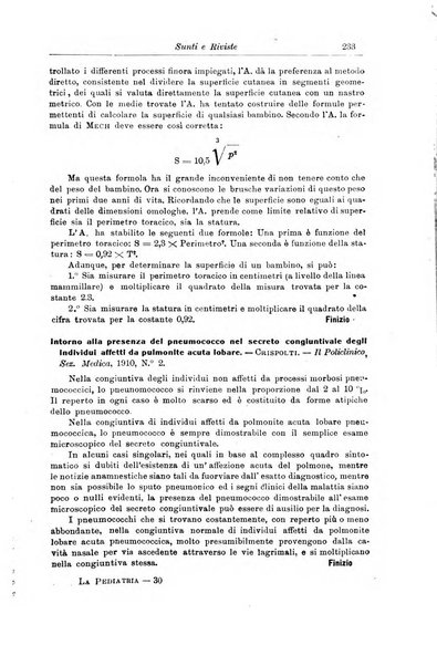 La pediatria periodico mensile indirizzato al progresso degli studi sulle malattie dei bambini