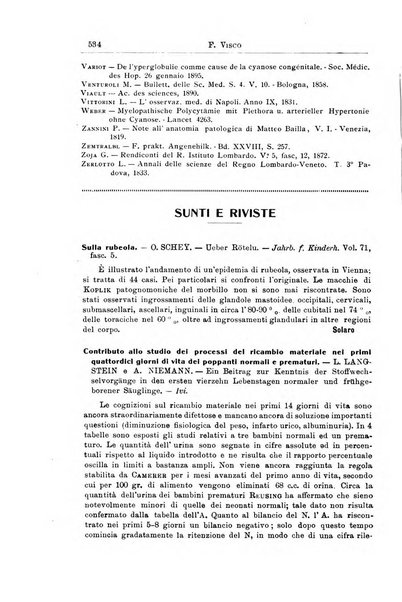 La pediatria periodico mensile indirizzato al progresso degli studi sulle malattie dei bambini