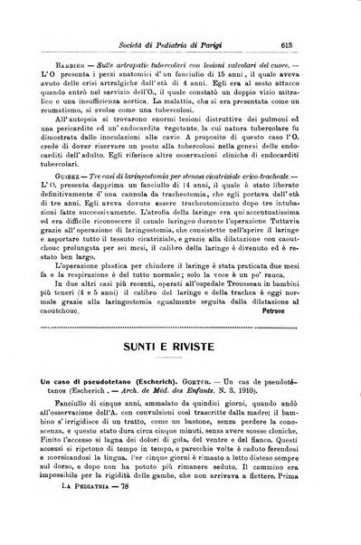 La pediatria periodico mensile indirizzato al progresso degli studi sulle malattie dei bambini