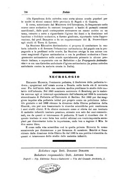 La pediatria periodico mensile indirizzato al progresso degli studi sulle malattie dei bambini