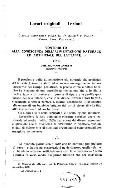 La pediatria periodico mensile indirizzato al progresso degli studi sulle malattie dei bambini