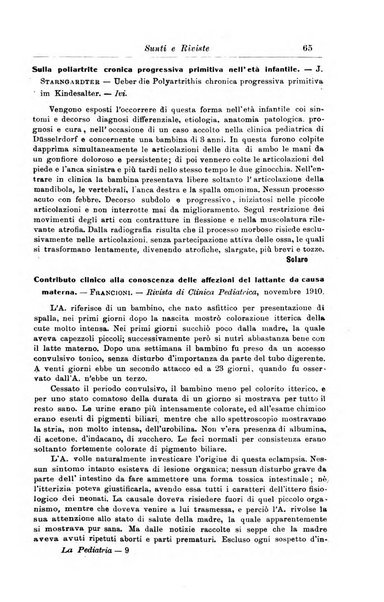 La pediatria periodico mensile indirizzato al progresso degli studi sulle malattie dei bambini