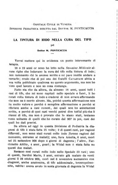 La pediatria periodico mensile indirizzato al progresso degli studi sulle malattie dei bambini