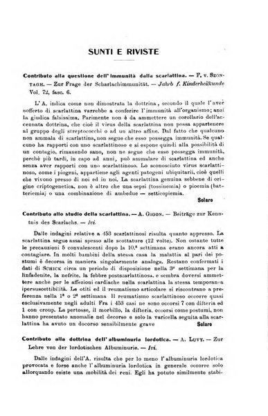 La pediatria periodico mensile indirizzato al progresso degli studi sulle malattie dei bambini