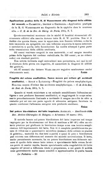 La pediatria periodico mensile indirizzato al progresso degli studi sulle malattie dei bambini