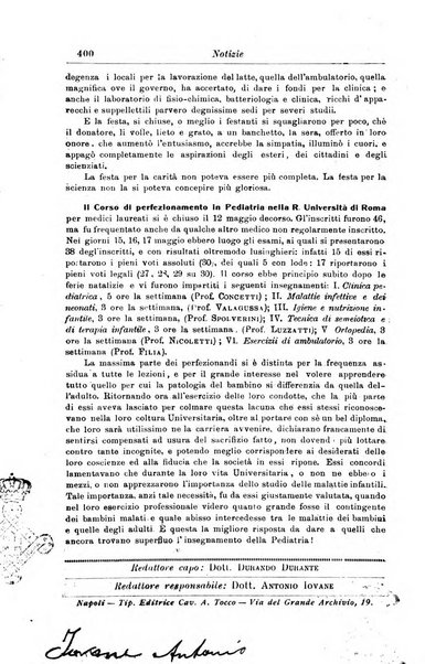 La pediatria periodico mensile indirizzato al progresso degli studi sulle malattie dei bambini