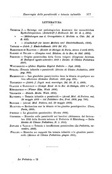 La pediatria periodico mensile indirizzato al progresso degli studi sulle malattie dei bambini