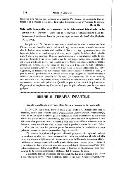 La pediatria periodico mensile indirizzato al progresso degli studi sulle malattie dei bambini