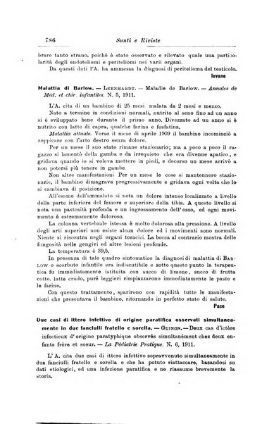 La pediatria periodico mensile indirizzato al progresso degli studi sulle malattie dei bambini