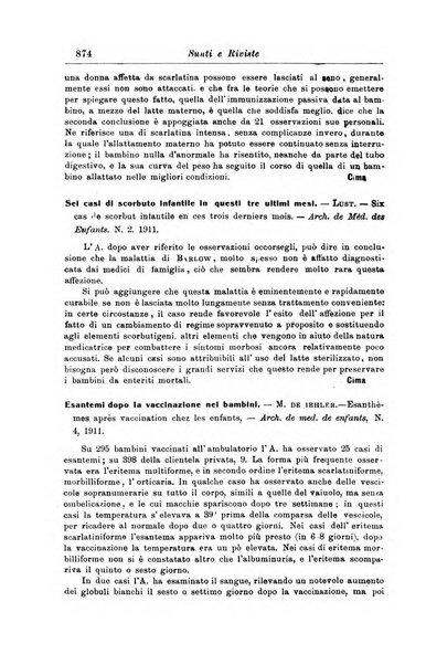 La pediatria periodico mensile indirizzato al progresso degli studi sulle malattie dei bambini