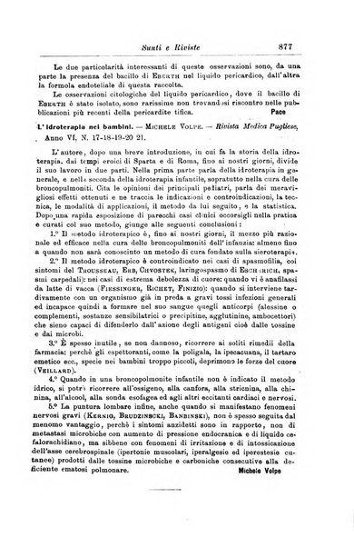 La pediatria periodico mensile indirizzato al progresso degli studi sulle malattie dei bambini