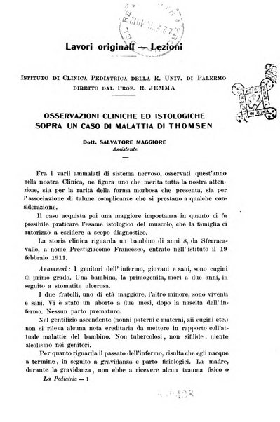 La pediatria periodico mensile indirizzato al progresso degli studi sulle malattie dei bambini