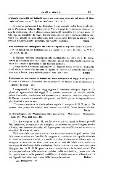 La pediatria periodico mensile indirizzato al progresso degli studi sulle malattie dei bambini