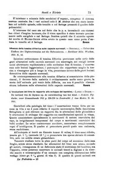 La pediatria periodico mensile indirizzato al progresso degli studi sulle malattie dei bambini