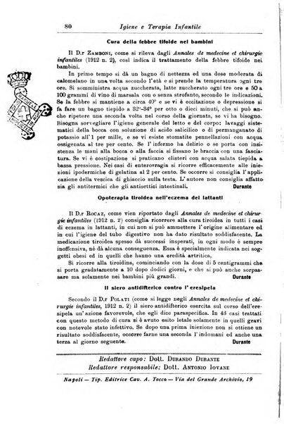 La pediatria periodico mensile indirizzato al progresso degli studi sulle malattie dei bambini