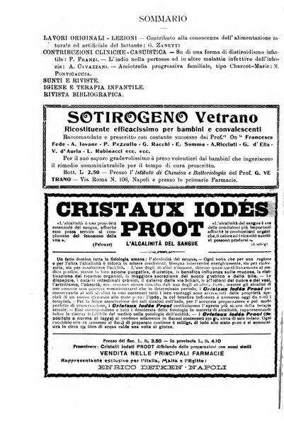 La pediatria periodico mensile indirizzato al progresso degli studi sulle malattie dei bambini