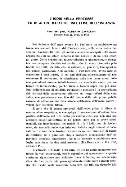 La pediatria periodico mensile indirizzato al progresso degli studi sulle malattie dei bambini