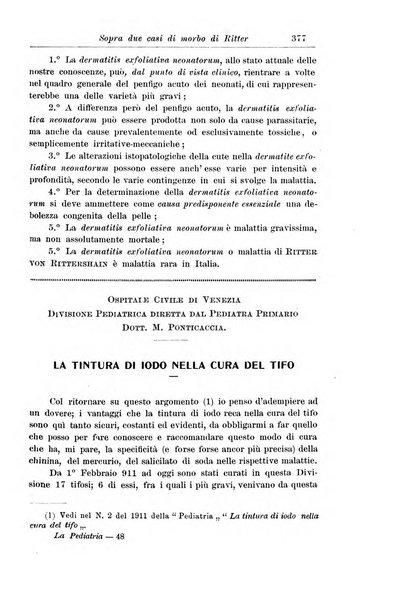 La pediatria periodico mensile indirizzato al progresso degli studi sulle malattie dei bambini