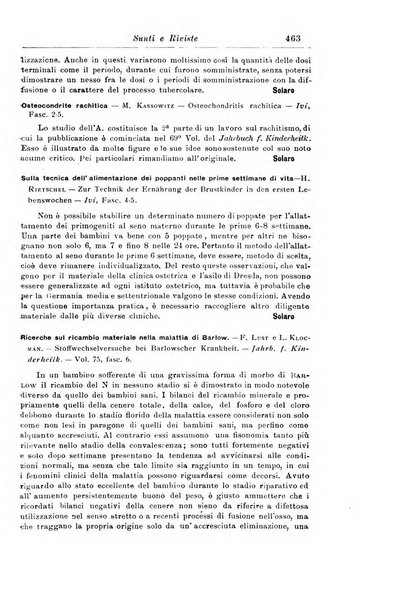 La pediatria periodico mensile indirizzato al progresso degli studi sulle malattie dei bambini