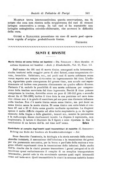 La pediatria periodico mensile indirizzato al progresso degli studi sulle malattie dei bambini