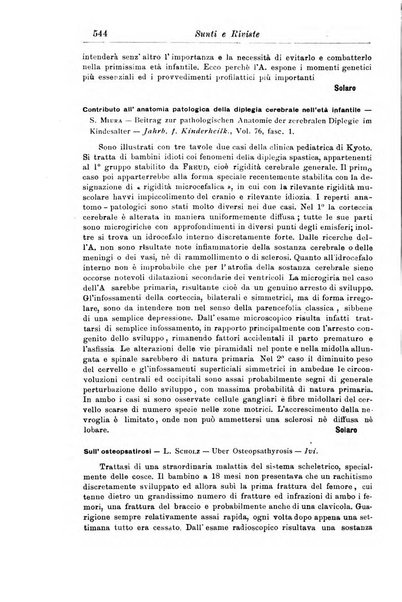 La pediatria periodico mensile indirizzato al progresso degli studi sulle malattie dei bambini