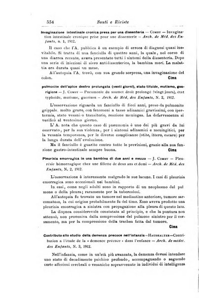 La pediatria periodico mensile indirizzato al progresso degli studi sulle malattie dei bambini