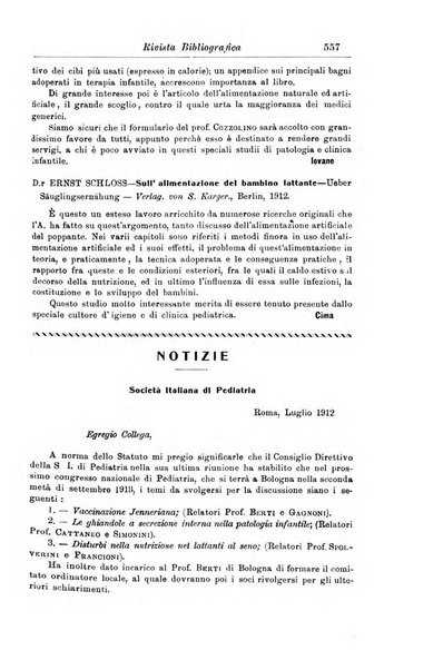 La pediatria periodico mensile indirizzato al progresso degli studi sulle malattie dei bambini